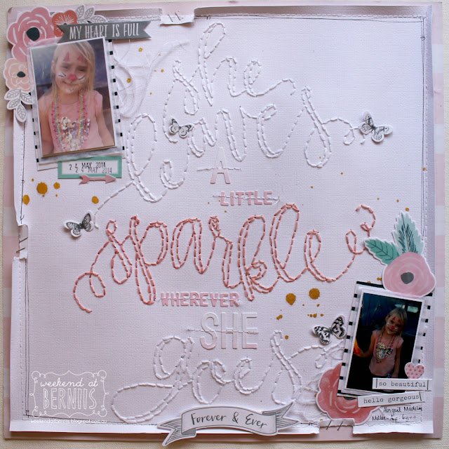 " She leaves a little sparkle" layout by Bernii Miller using the Cocoa Vanilla Studio  - Love Always collection. 