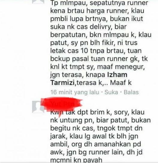 Luahan Runner Dituduh Tamak Caj RM10 Untuk Servis Penghantaran Makanan