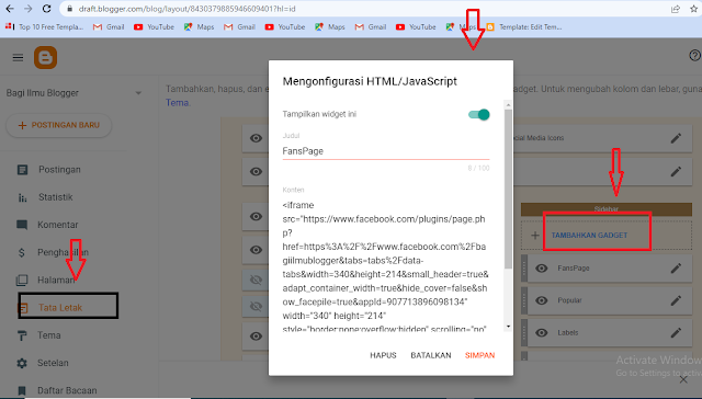 Cara Tampilkan Fans Paga di Blog Anda