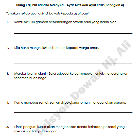 Ulang Kaji PT3 BM - Ayat Aktif dan Ayat Pasif (Bahagian 4 