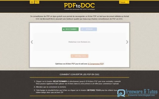 PDF2DOC : un service en ligne pour convertir les fichiers PDF au format DOC et PNG