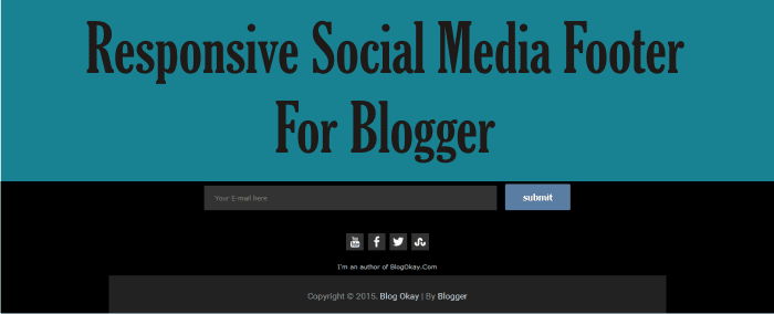 Responsive Social Media Footer For Blogger Like A Pro