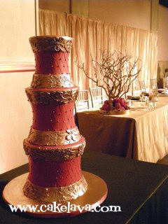 Red And Gold Wedding Cakes