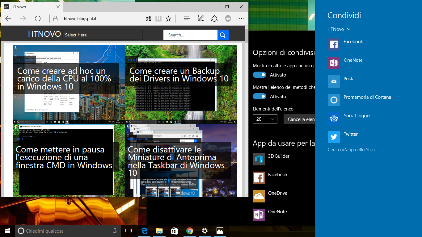 Come abilitare l'opzione nascosta "Condivisione" nelle Impostazioni di Windows 10 HTNovo