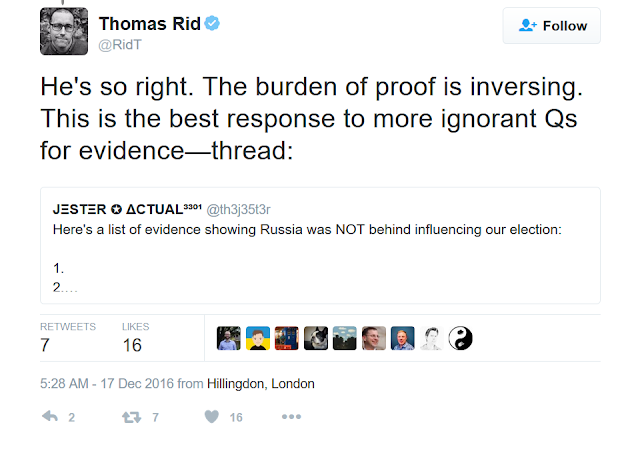 Thomas Rid tweet from December 17, 2016.