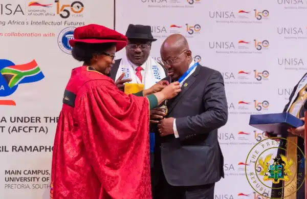 President Nana Akufo-Addo being awarded