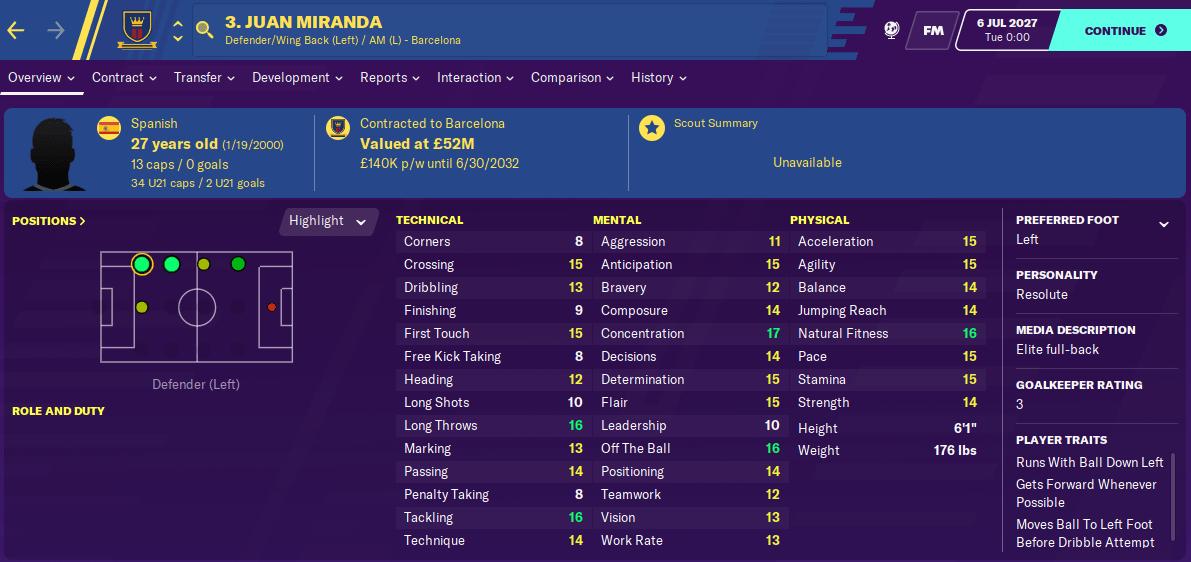 FM20 Wonderkid - Juan Miranda