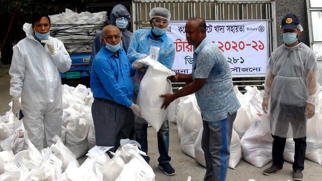 খুলনা ও বাগেরহাটের ৫৬০টি অসহায় পরিবারের মাঝে খাদ্য সহায়তা প্রদান ||রোটারি টিম ২০২০-২১, খুলনা রিজিয়ন কর্তৃক 