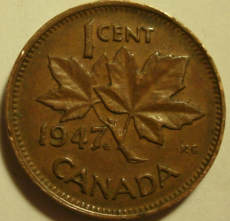 1949 A To Denticle Canadian Penny A Surprising Find The 10 000 - and a pointed 7 which does have a point there
