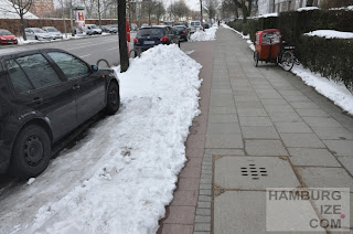 Fake-Winterdienst: "Geräumter Radweg" Barmbeker Straße