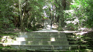 苔むした参道の階段