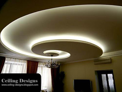 Home Design on Spiral Gypsum False Ceiling Designs For Living Room