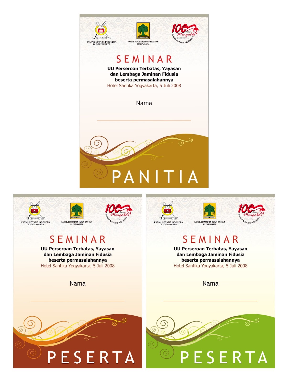 Desain Co Card Seminar - Cetak Brosur Jogja