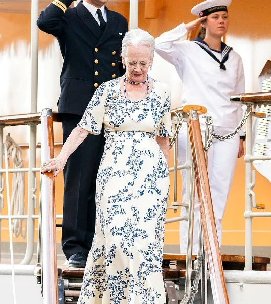 Queen Margrethe of Denmark attended gala dinner of 360th anniversary of establishment of Royal Life Guards held at Admiral Hotel in Copenhagen
