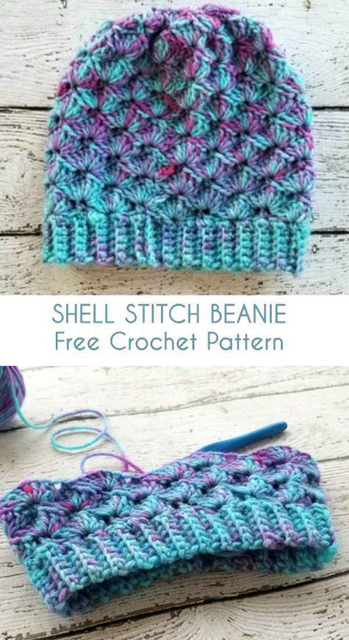 Shell Stitch Beanie - Free Crochet Pattern