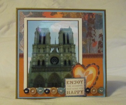 It features the photos I took in Paris of the Notre Dame Cathedral one of 