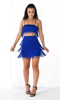 Sophisticated Glam: Fringe Skirt with a Crop Top