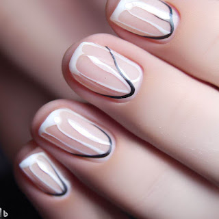 French line manicure nail art design