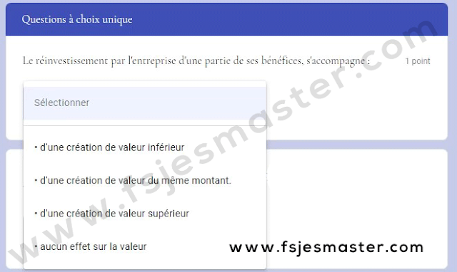 Exemple Concours Master Gestion Financière Comptable et Fiscale (GFCF) 2021-2022 - Fsjes Agdal