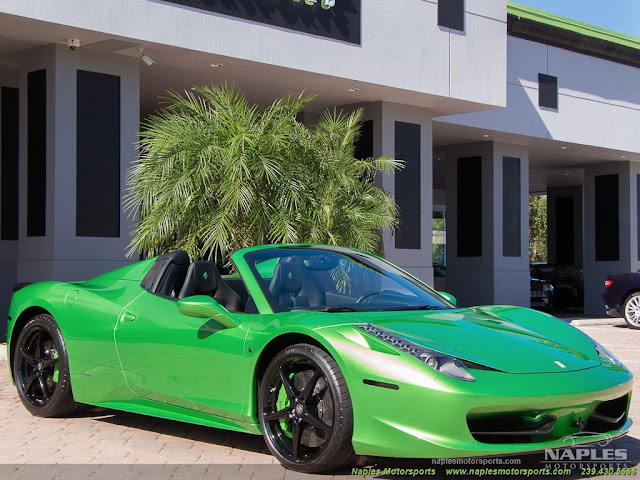 2014 Ferrari 458 Spider in Verde Kers Lucido for sale at Napels Motorsport for USD 269,995 - #Ferrari #Spider #tuning #supercar #forsale