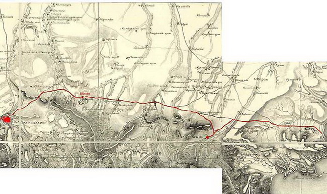 Путь следования Екатерины в Крыму