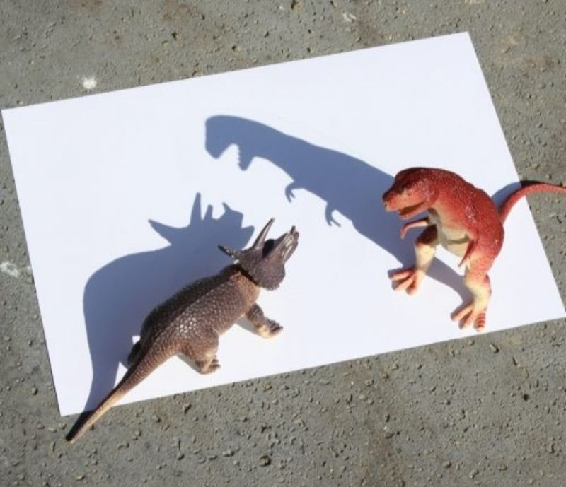dinosaur shadow drawing