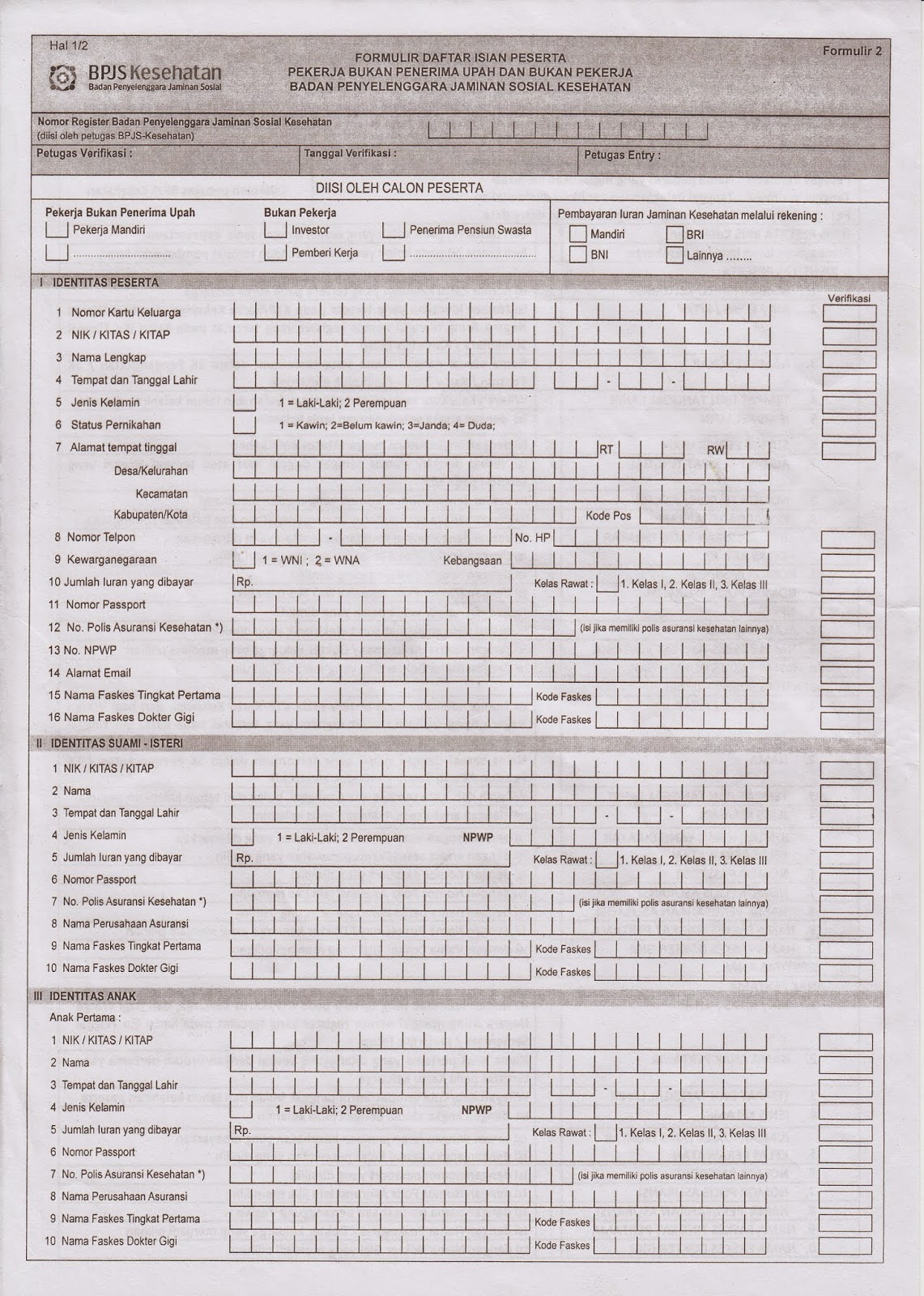 Formulir pendaftaran bpjs kesehatan perorangan ~ Rian Cocolate