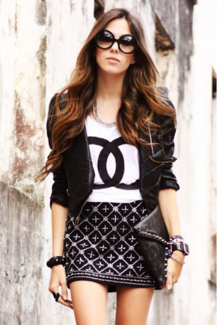 chaqueta de cuero look