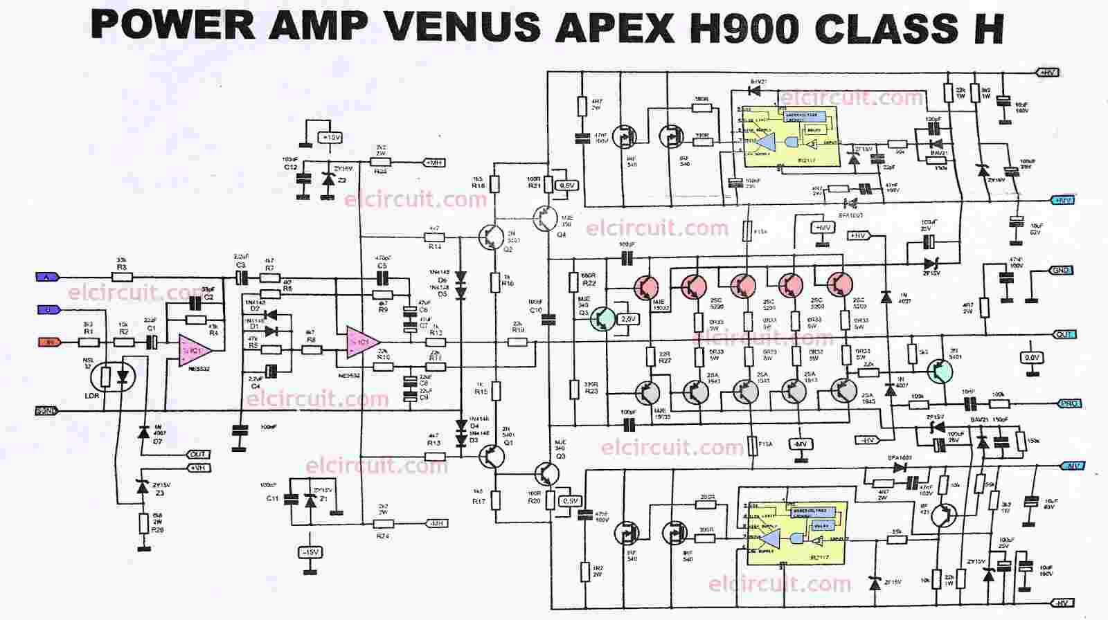 Power Amplifier Apex H900 Efficient Flat And Powerful Electronic Circuit