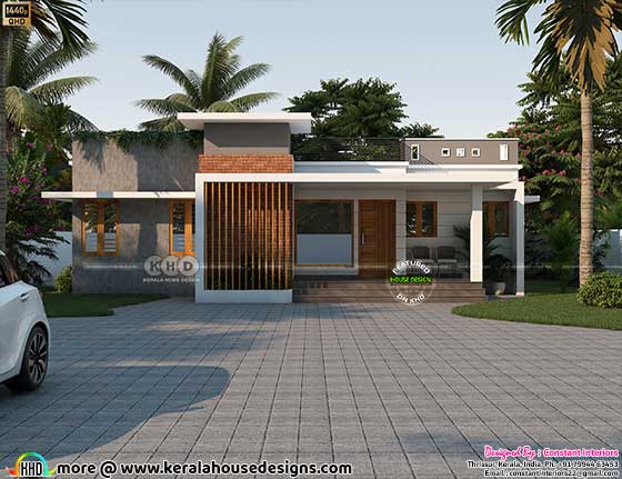 1400 square feet flat roof one floor house