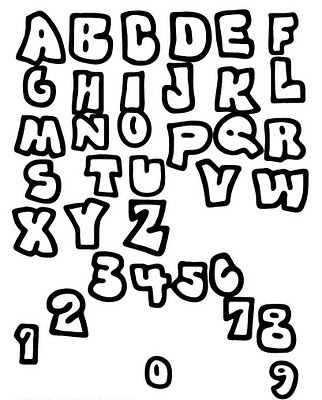 Example Sketch Graffiti Alphabet Letters AZ for Kids