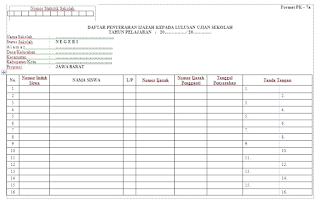 Contoh Format Daftar Penyerahan Ijazah Kepada Siswa Lulus Ujian Sekolah
