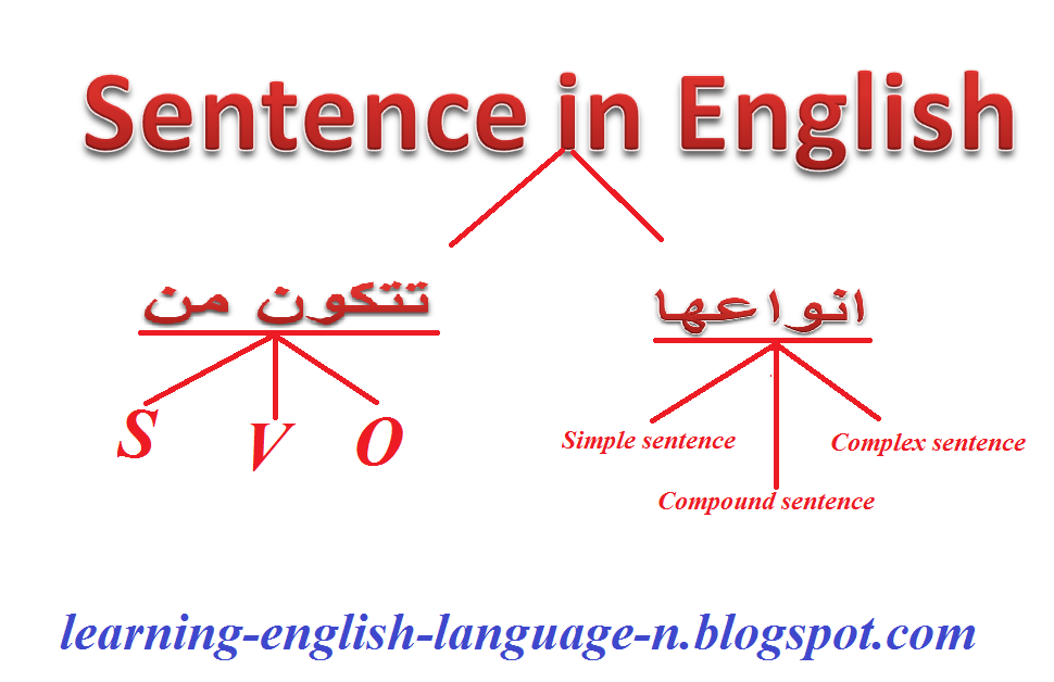 Learning English Language مكونات الجملة في اللغة الانجليزية وانواعها