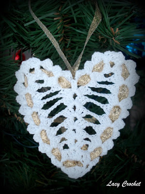 crochet heart ornament