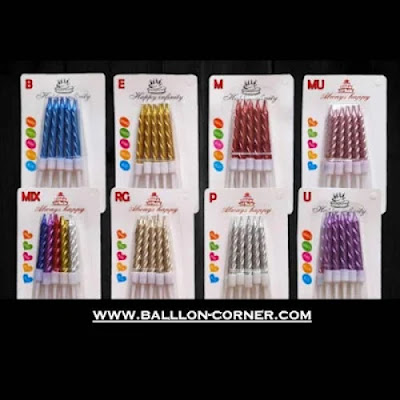 Lilin Ultah Spiral Kecil Satu Warna & Mix Warna