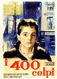 I 400 COLPI. Cartel. Italia. Diseño: Enrico De Seta. LOS CUATROCIENTOS GOLPES. Les quatre cents coups. 1959. Francia. Dirección: François Truffaut. Reparto: Jean-Pierre Léaud, Claire Maurier, Albert Rémy, Guy Decomble, Georges Flamant, Patrick Auffay, Jeanne Moreau.