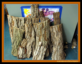 photo of: Slabs of Tree Bark in the Preschool Classroom for Loose Parts via RainbowsWIthinReach