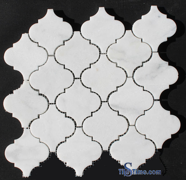 Carrara Arabesque Polished Tile – White Marble