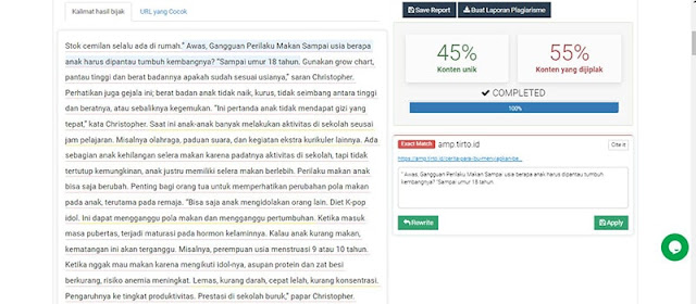 studi kasus check plagiarism