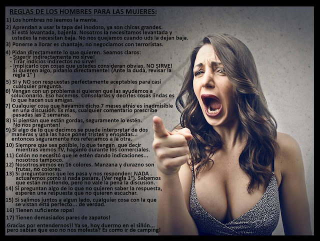 Reglas de los hombres para las mujeres (Humor)