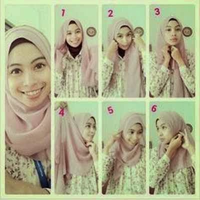 cara simpel memakai jilbab modern