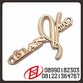 LOGO PLAT BAHAN LOGAM | PLAT LABEL UNTUK LOGO HIJAB | PLAT LOGAM LABEL HIJAB