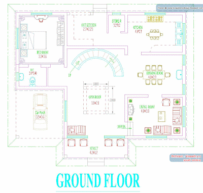 Kerala Traditional Home Plan Ground Floor