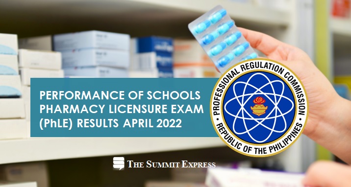 PERFORMANCE OF SCHOOLS: April 2022 Pharmacy board exam results