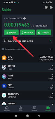 Cara mendapatkan Alamat BTC di Tokocrypto