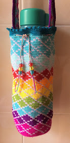 Tapestry Crochet Water Bottle Carrier / Holder