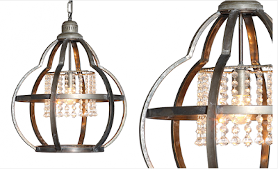 crystal and metal pendant light