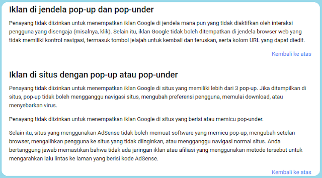 Pasang iklan popup atau popunder beresiko akun kena banned. Bolehkan dan amankan jika menggabungkan iklan google adsense dengan iklan popunder dari popcash,popads,poptm,dan propeller ads.