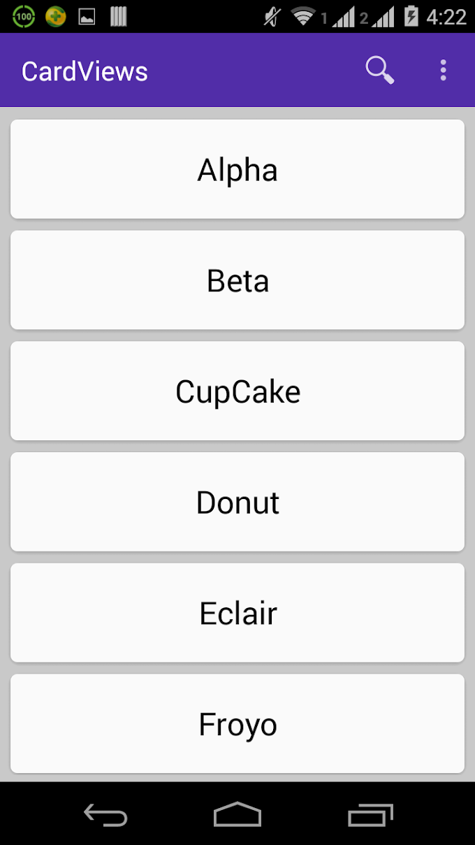 Recyclerview with Cards example in Android with AppCompat (V7) 