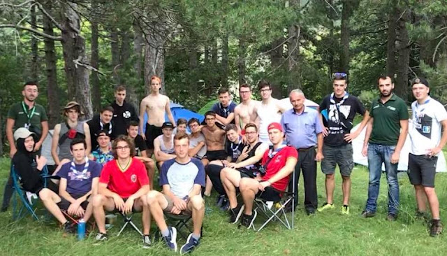 Belgian youth in camping at Qafë - Shtamë National Park